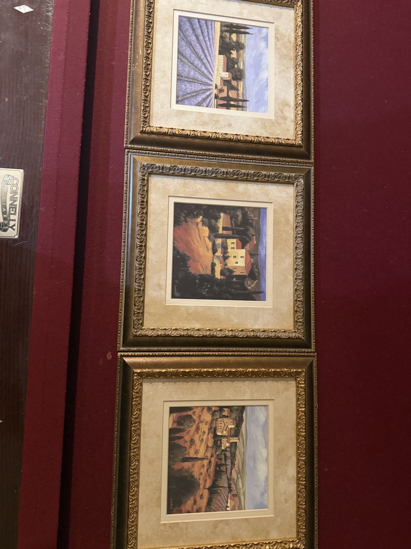 Set of 3 Framed Art Prints - Lavender Farm Land