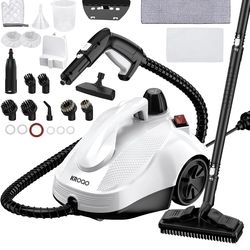 KroQo Steam Cleaner Heavy Duty Canister Steamer W/23 Accessories Steam Mop White
