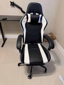 Black & White Faux Leather Gaming Chair -Must Go