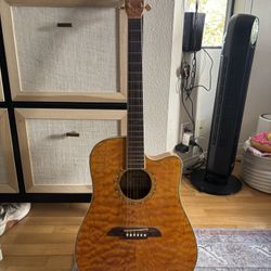 🎸 Alvarez FD60AMB – Rare Flame Maple Guitar (Plug-In Ready)