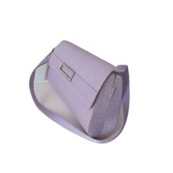 Party Satin clutch bag woman With Reinstones, Lavender