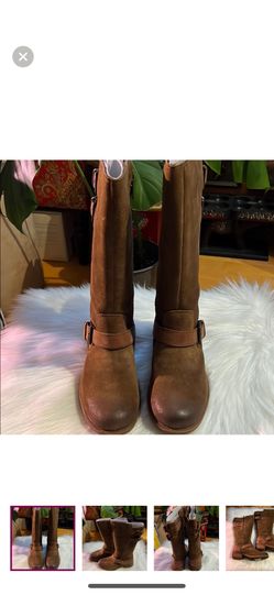 Ugg Chic Brown Leather Riding Boots