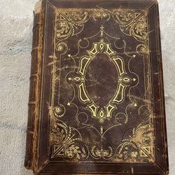 1846 Harper & Brothers “The Illuminated Bible” – Antique Leather Folio – Illustrated Old & New Testaments + Apocrypha – Rare Victorian Edition 