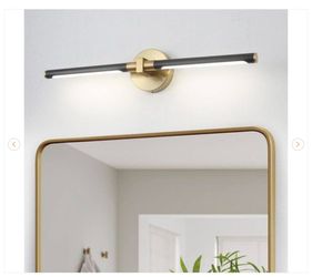 23.44 in. 2-Light Black and Gold Integrated LED Bathroom Vanity Light Bar - New