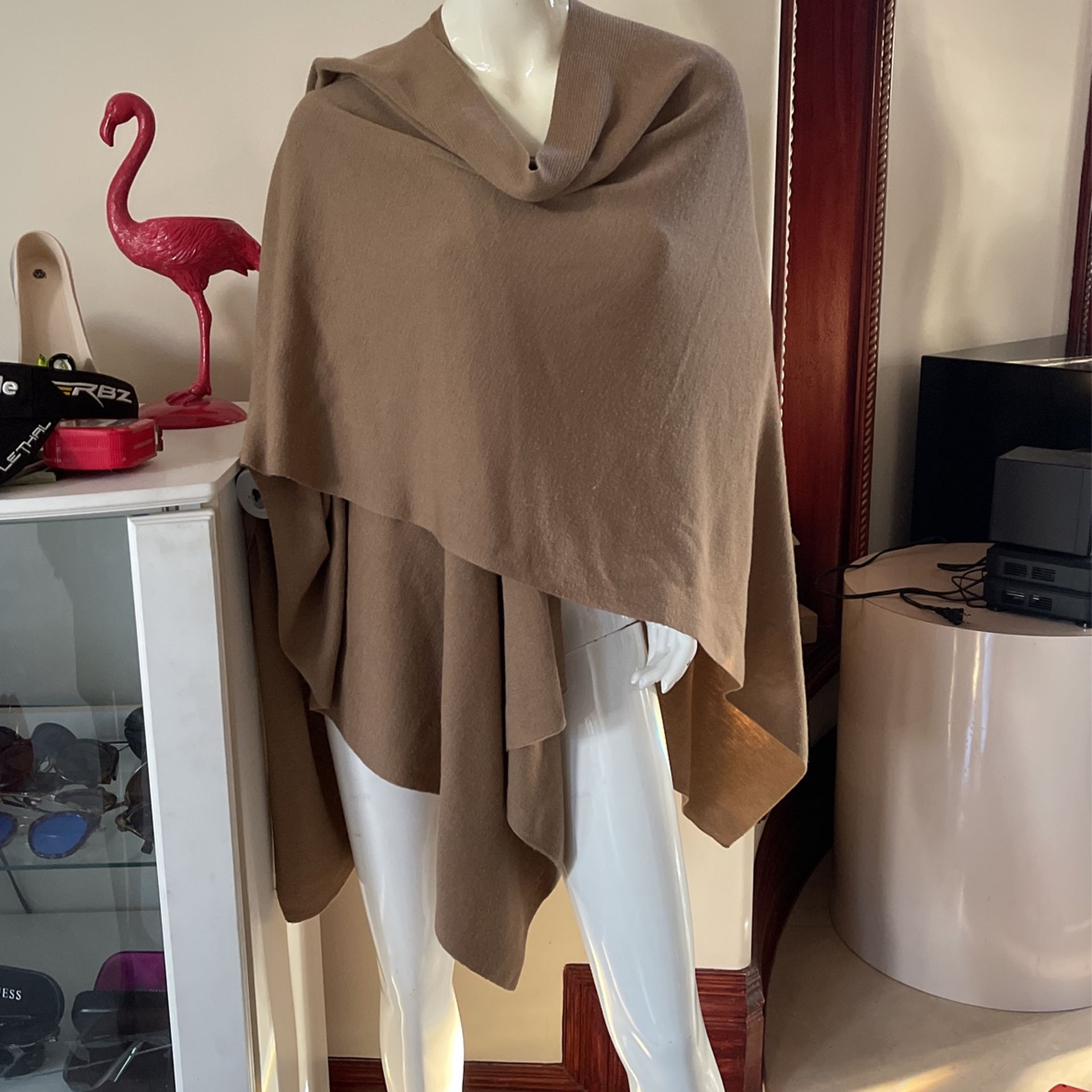 Neutral Tan Color Large Shawl