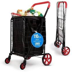 (NEW) Serenelife Heavy-Duty Shopping Cart
