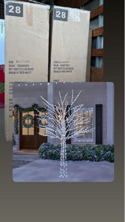 8 ft Pre-Lit Bare Branch Tree with 700 White LED Lights