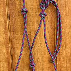 Brand New Pink/teal Rope Halter And Lead