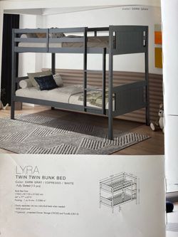 Bunk Bed twin and twin not including mattress and trundle