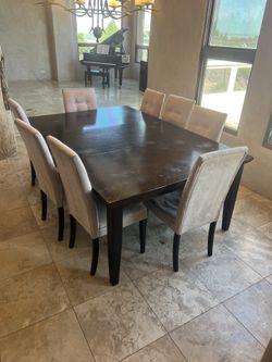 Table and eight chairs