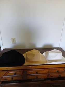 Brand New Cowboy Hats available in black, white or tan