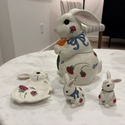 Lenox Poppies On Blue Vintage “ Bunny Specialty China