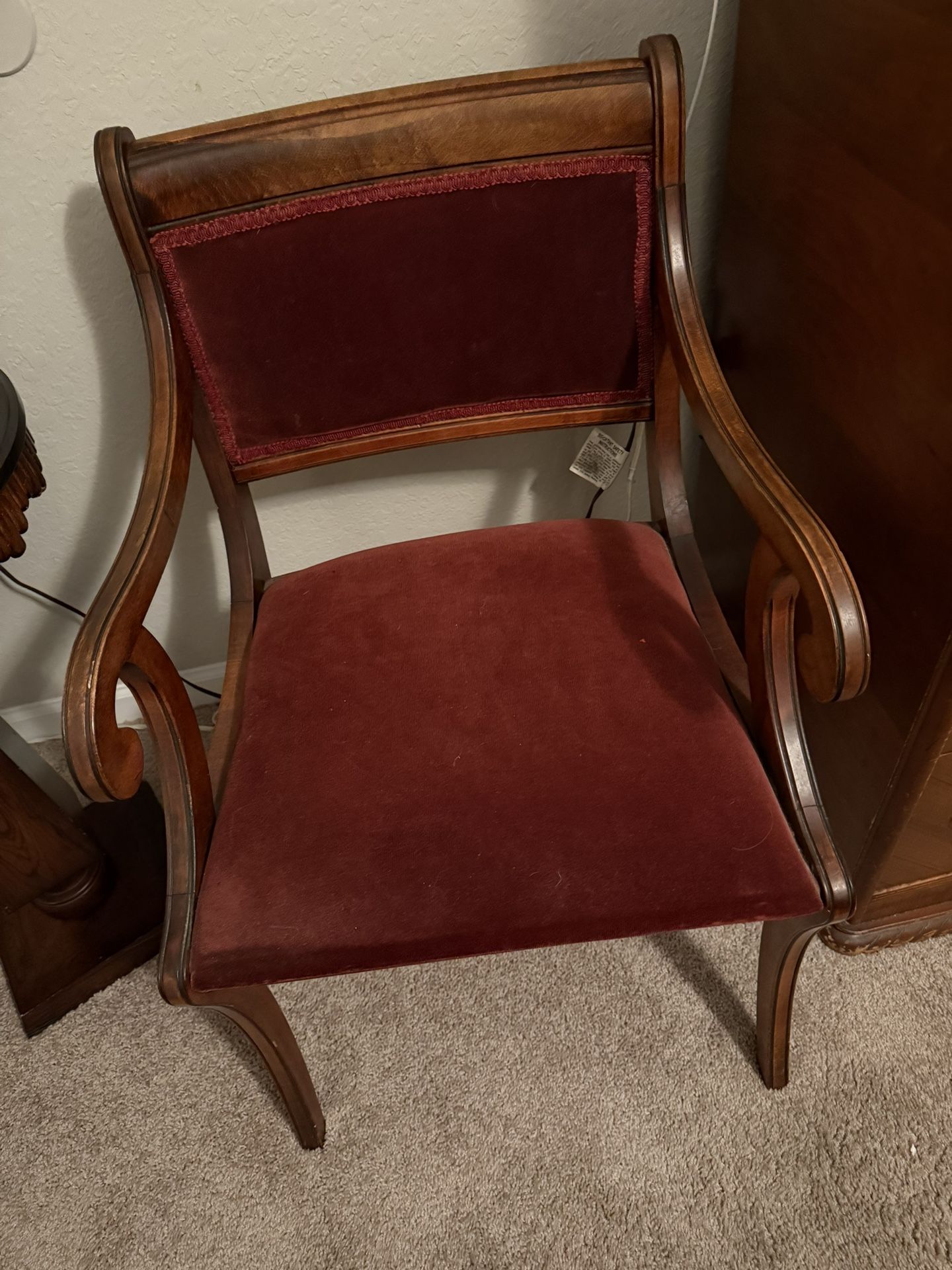 Antique Velvet Upholstered Chair