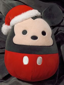 Disney Holiday Mickey Mouse Squishmallow wearing a Santa hat plush 8"