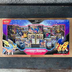 Pokémon TCG Legendary Warriors Premium Collection 14 Packs Zacian Zamazenta Foil Cards Oversize NEW