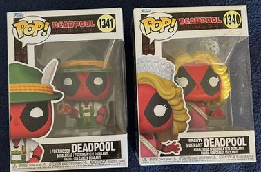 Funko Pop Marvel Deadpool Lot – Beauty Pageant #1340 & Lederhosen #1341