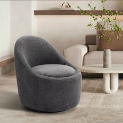 Modern Swivel Accent Chair with High Back and hidden storage (Dark Grey)