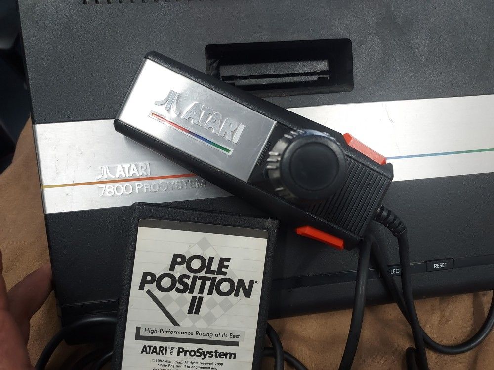 Atari 7800 With Pole Postion II Game Cartridge **Read Description 