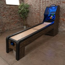 American Legend 9' Arcade Speedball Game with Electronic Scoring, Automatic Ball Return, LED Lighting & 4 Game Balls, Walnut Finish