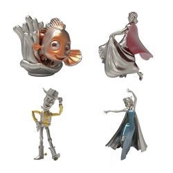 Disney Hallmark 2023 100 Years of Wonder Pixar and Princesses Ornaments, Set of 4