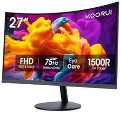 KOORUI   27N5CA   27-inch   VA FHD   75Hz   Curved   Gaming Monitor 