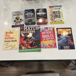 Set Of 6 Books And 2 Sports Trivia Games