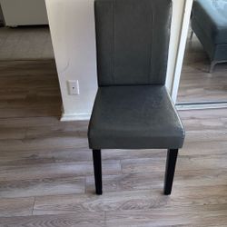 **Gray Faux Leather Chair