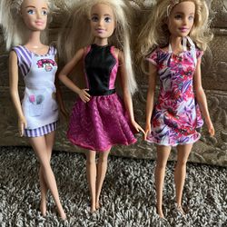 3 Barbie Dolls