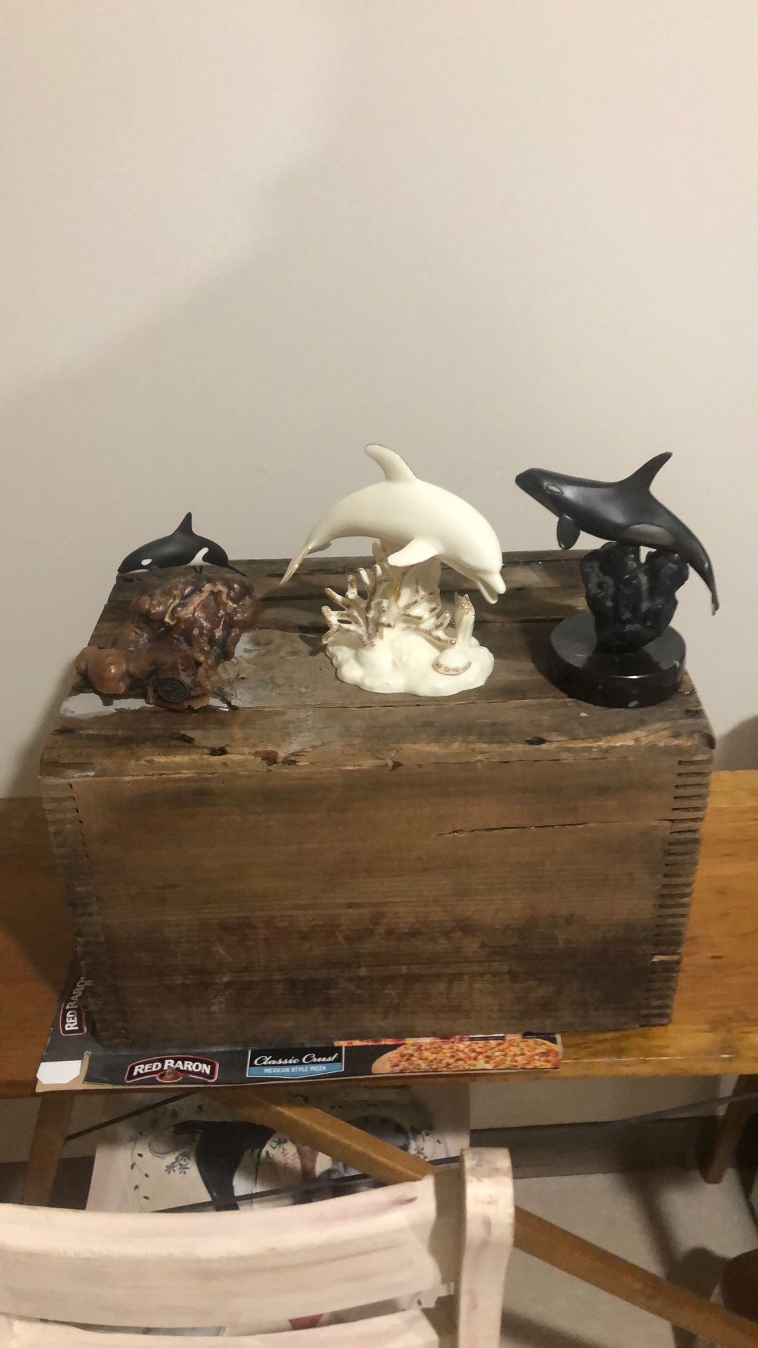 Ocean marine mammal Figurines bronze Ceramic 3 Lot