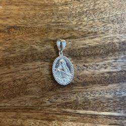 Silver  Virgin Mary Pendant 