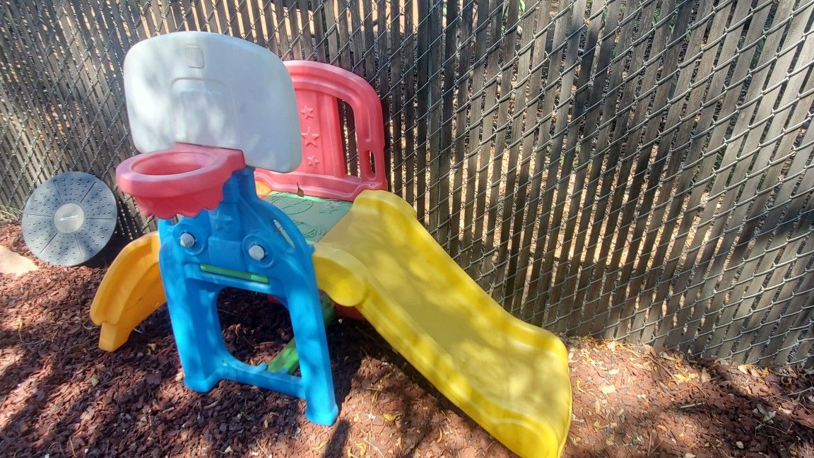 Step2 Slide W/basketball Hoop Game Time Sports Climber
