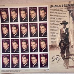 GARY COOPER, JAMES STEWARD,  JOHN WAYNE, HENRY FONDA, KATHERINE HEPBURN, RONALD REAGAN Collectible Stamps 