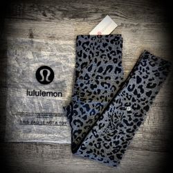 Lululemon Gray Leopard Print Leggings