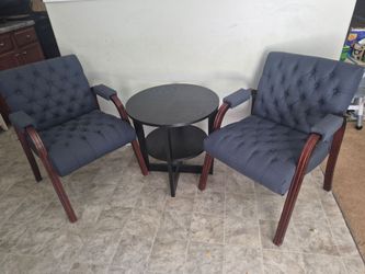 2 chairs and a small table