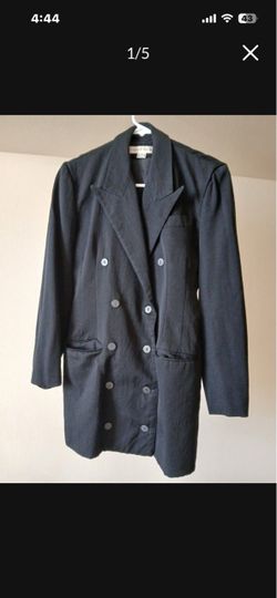 Andrea Behar 100% Wool Double Breasted Button Blazer Jacket Coat Dress Balmain Style Women Size 4 Small