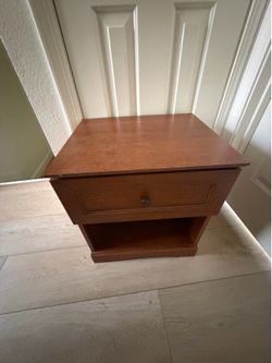 Wood night stand side table drawer