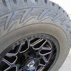4 New 17X9 Black Gear Offroad Rims LT 285 70 17 Hankook X/T Tires *8X170* *FORD* *F250* *EXCURSION*