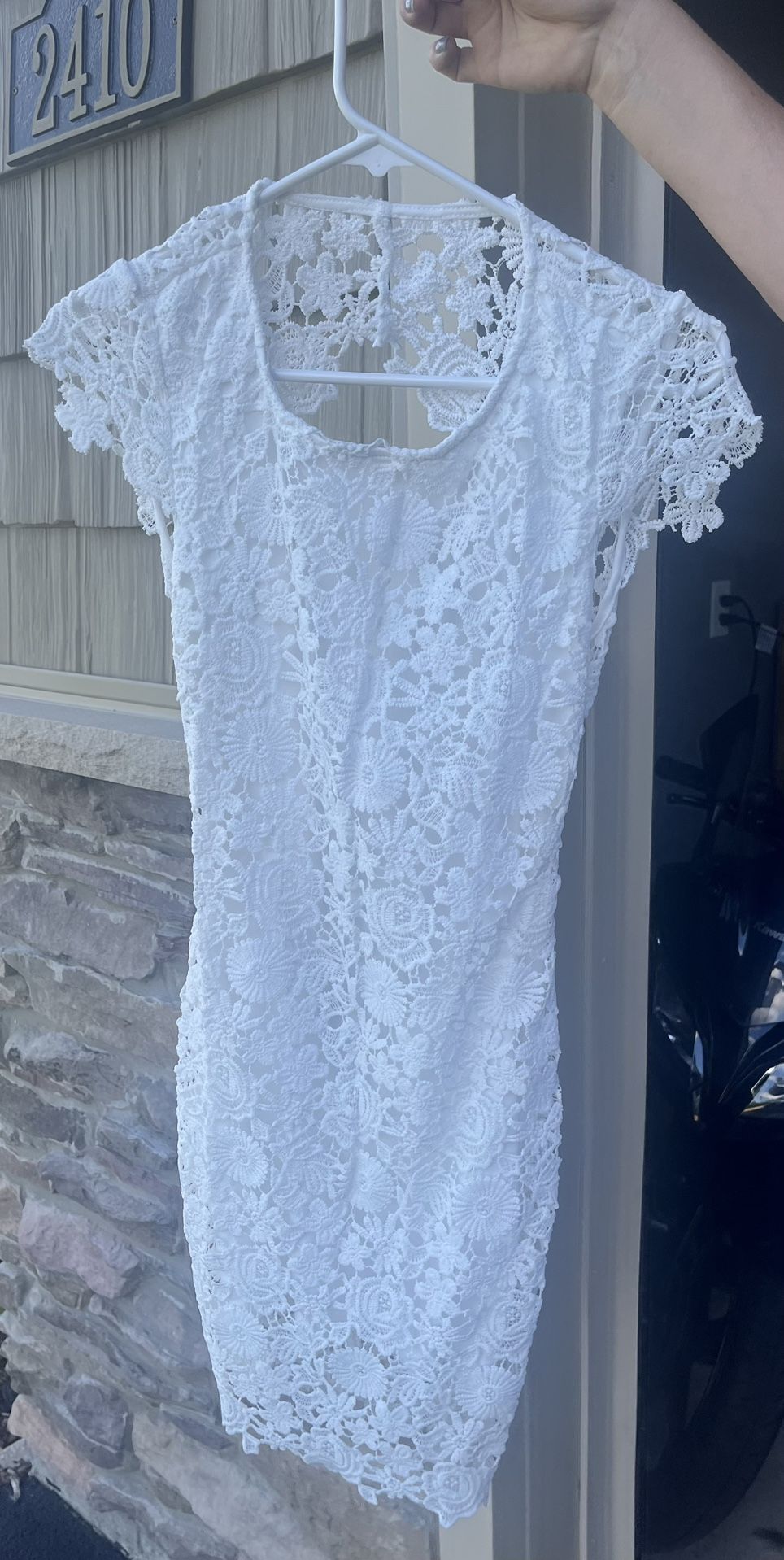 Short Lace White Dress