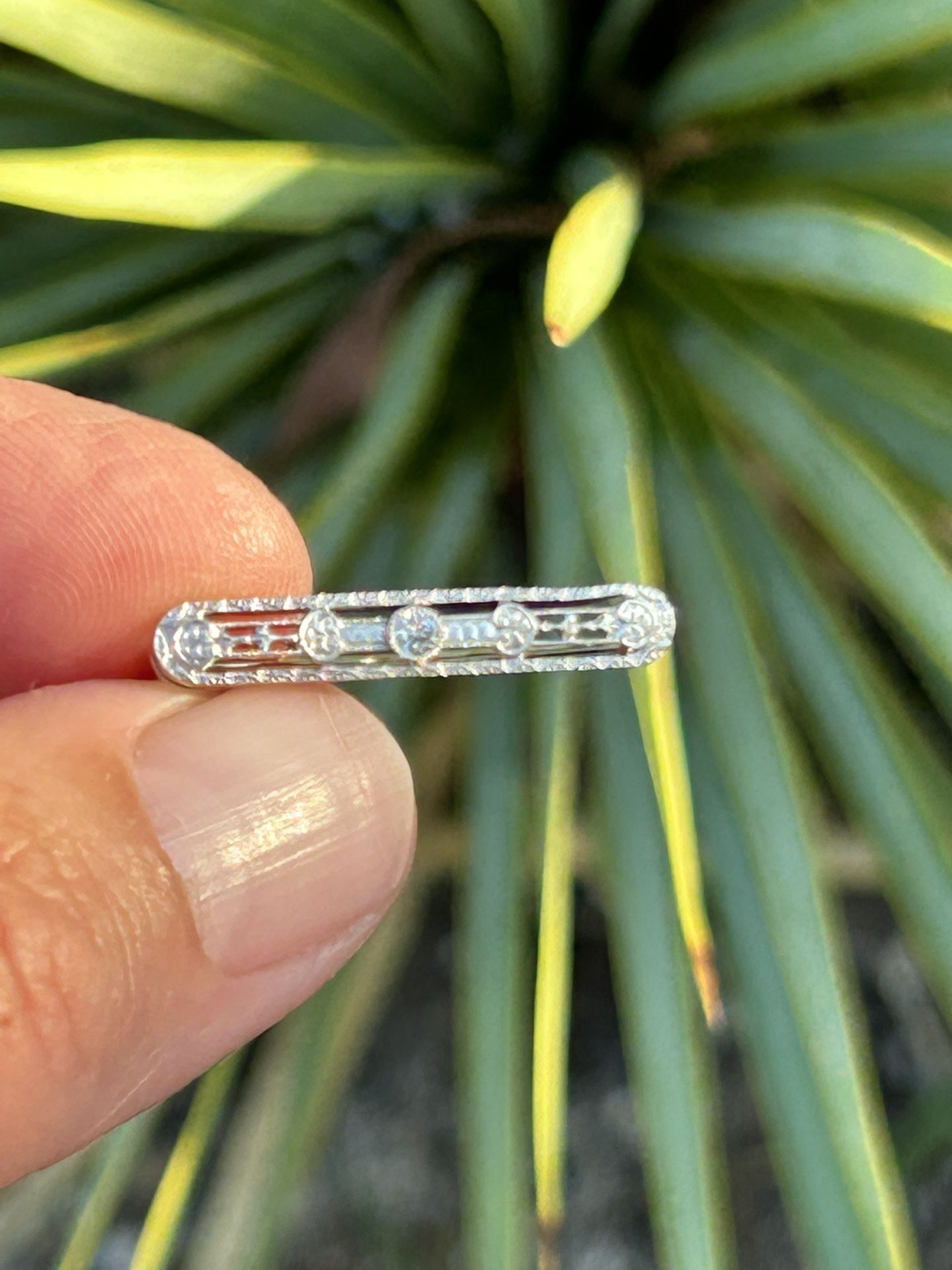 Antique ART DECO 14k 2 Toned GOLD FILIGREE DIAMOND BROOCH Pin Jewelry Dainty Vintage signed Estate Find Edwardian