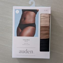 Auden Cotton Blend Bikinis, Light & Airy, Tag Free - Black/Tan, 1X