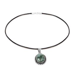 25.10 ctw Genuine Emerald .925 Sterling Silver Pendant