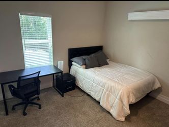 Full Headboard, Night table, Desk And Chair