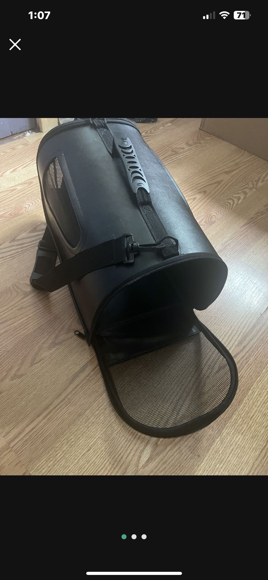 Vented Leather Pet Carrier