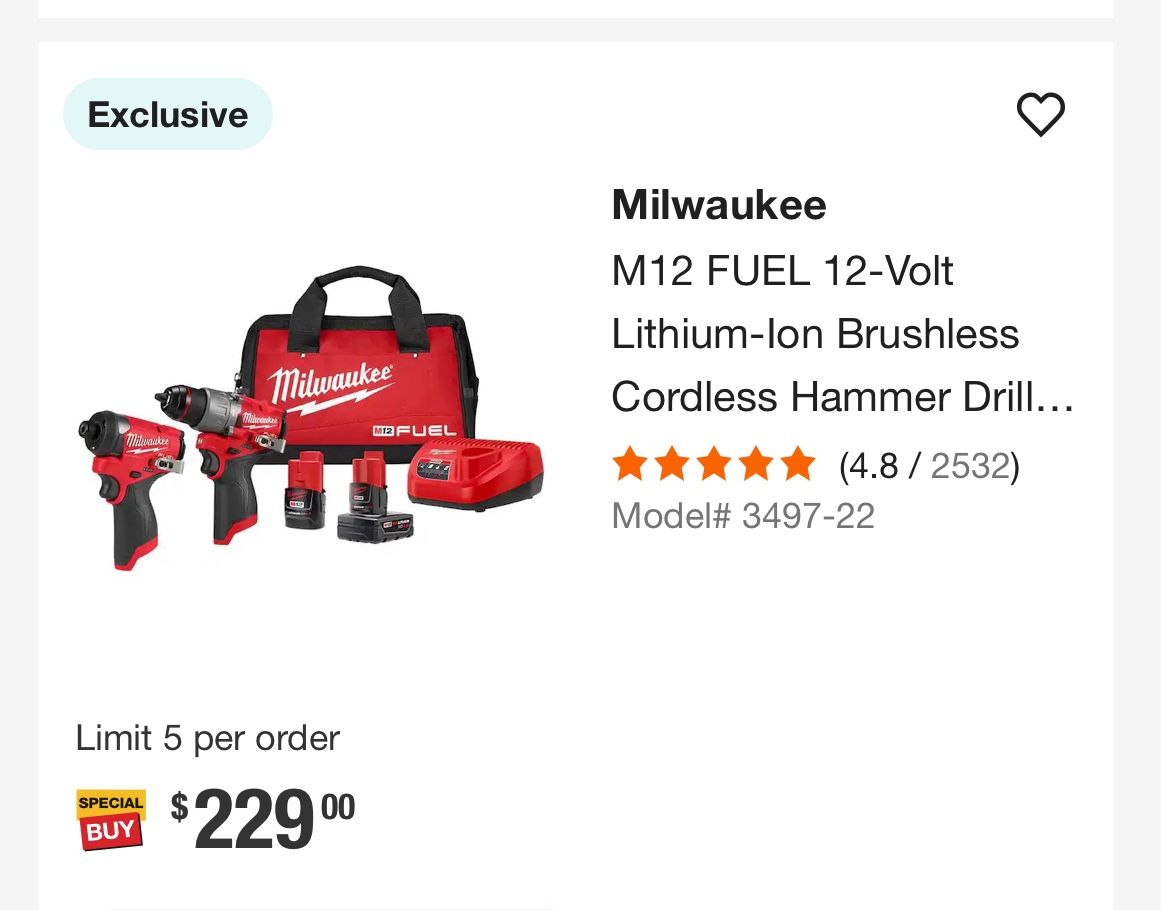 Milwaukee Cordless Hammer Drill Set