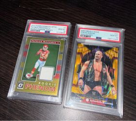 Mahomes rookie patch Psa 10 and stone cold /10 Psa 10