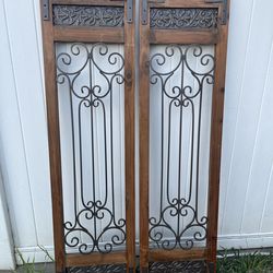 Decorative Rustic Style Wood & Metal Panels, Wall Decor