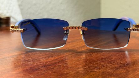Cartier Rimless Sunglasses with Diamond-Cut Bridge