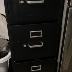 Metal Four Tier Filing Cabinet Black