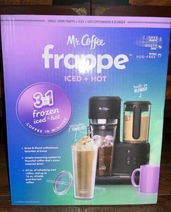 Mr. Coffee Frappe Maker – 3-in-1 Iced, Hot & Frozen Coffee Machine – New in Box (Never Opened)