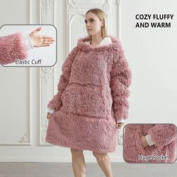 Fuzzy Fluffy Wearable Blanket Hoodie
